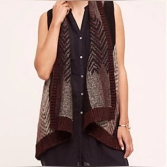 SLEEPING ON SNOW XS/S Cottagecore Lagenlook Mabli WOOL Blend Vest Brown Cozy - Picture 2 of 14